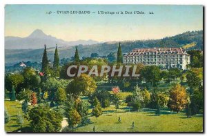 Old Postcard Evian les Bains Hermitage and the Dent d'Oche