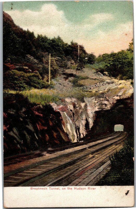 Breakneck Tunnel Railroad Hudson River NY Undivided Back Vintage Postcard E18 