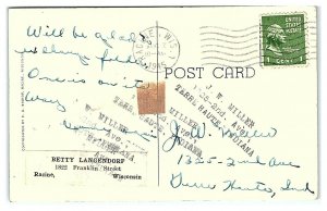 Lake Geneva, WI Map Postcard *7E(2)3
