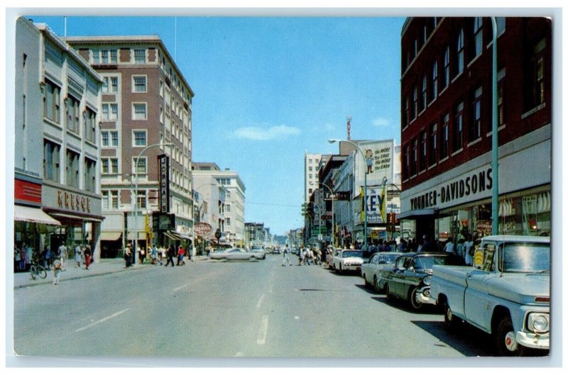 c1960 Fourth Street Exterior Building Street Store Sioux City Iowa IA Postcard