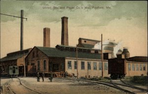 Fairfield Maine ME United Box and Paper Co Mill c1910 Vintage Postcard