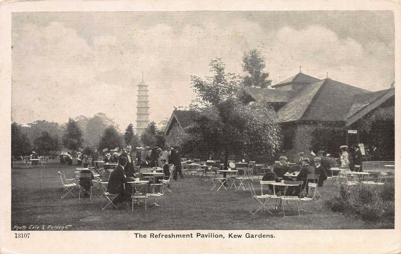The Refreshment Pavilion, Kew Gardens, London, England, Early Postcard, Unused 
