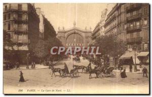 Old Postcard The Paris North Station