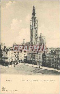 Postcard Old Cathedral of Antwerp Fleche Height 123 Meters