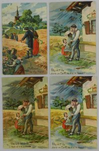 Thy Will Be Done On Earth As It Is In Heaven - Four Vintage Postcard Series