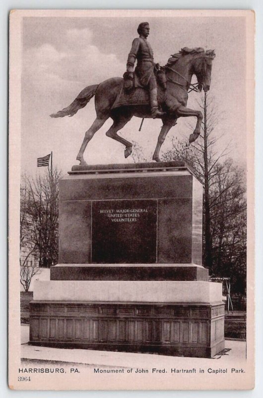 Harrisburg PA Monument Of John Fred Hartrenft Capitol Park Postcard R24