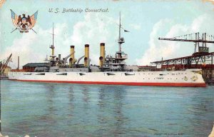 USS Connecticut Battleship US Navy Ship 1910c postcard