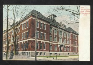 WILMINGTON DELAWARE WILMINGTON HIGH SCHOOL BUILDING VINTAGE POSTCARD