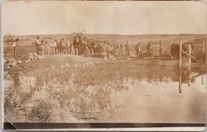 Farm Workers Agriculture People Horses Unknown Location RPPC Postcard H36 *as is