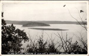 AR Island on Lake Norfolk at Dick Hirt's Cranfield Landing Arkansas Postcard Y16