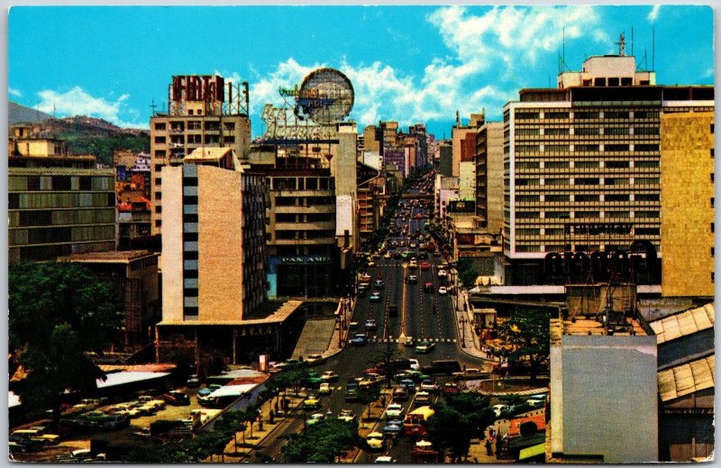 Avenida Urdaneta Caracas Venezuela Highways Buildings & Cars Postcard