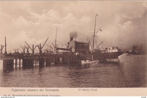 El Muelle Fiscal Despues Del Terremoto, Valparaiso, Chile; 1906