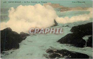 Postcard Old Saint Malo Fort National Storm in Emerald Coast