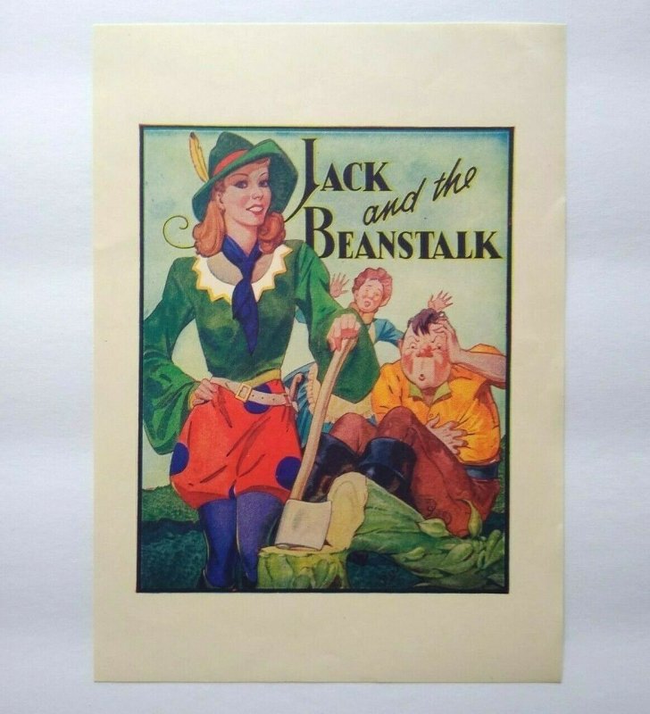 Jack And The Beanstalk Theatre Show Mini Poster Print 1930's Original Sexy Lady