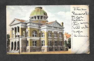 1906 Postcard City Hall El Paso TX!