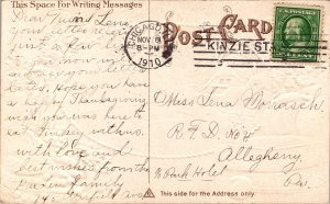 1910 THANKSGIVING Embossed Postcard pumpkin bread turkey nostalgia a4