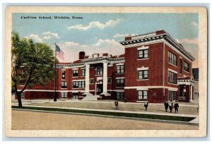 c1920's Carlton School Building Exterior Roadside Wichita Kansas KS Postcard