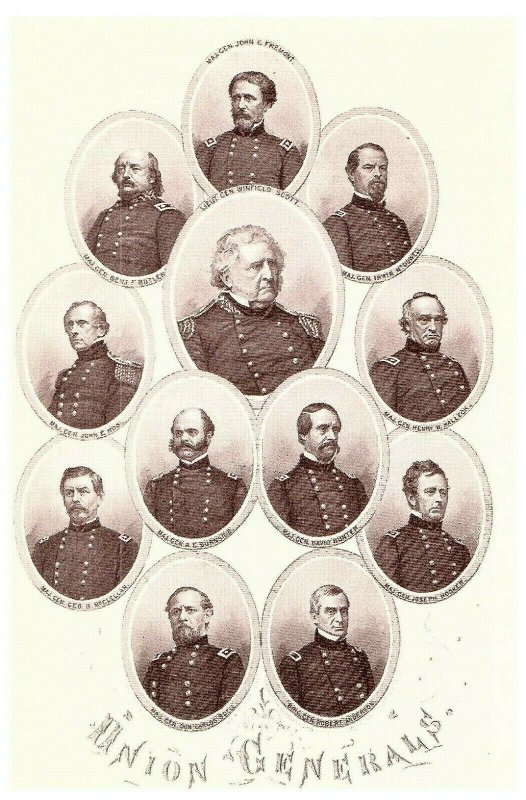 Lot of 12 Civil War Postcard Union Generals Navy Blue Lincoln & More Rare-