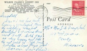 Nevada Las Vegas Wilbur Clark's Desert Inn 1952 Swimming Pool Postcard 22-1280