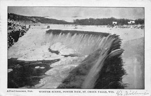 Power Dam Winter Scene - St. Croix Falls, Wisconsin WI  