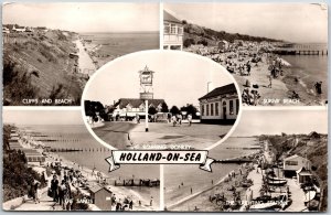 Cliffs And Beach Roaring Donkey Sands Yachting Stations Real Photo RPPC Postcard