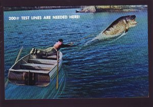 P1573 vintage wisconsin published exaggerated fish 200# test line needed here