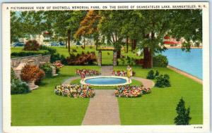 SKANEATELES LAKE, New York NY  ~ SHOTWELL MEMORIAL PARK c1940s Linen Postcard