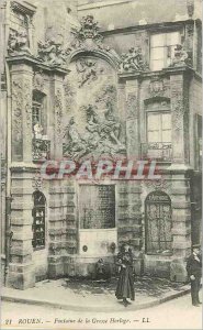Postcard Old Fountain Rouen Grosse Horloge