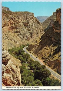 Bighorn Mountains Wyoming WY Postcard Bird's Eye View Of Shell Canyon c1960's