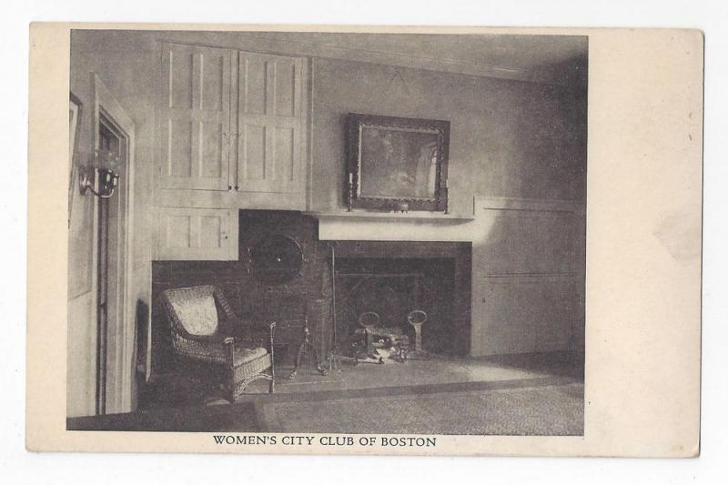 Boston MA Womens City Club Interior Vintage UND Postcard