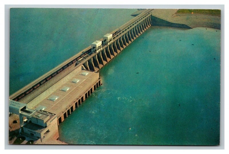 Vintage 1960's Postcard Aerial View of The Kentucky Dam Gilbertsville Kentucky