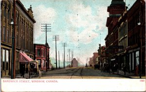 Canada Sandwich Street Windsor Canada Vintage Postcard 09.79