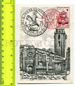 420853 FRANCE 1960 Red Cross Marseille Saint-Martin church maximum card