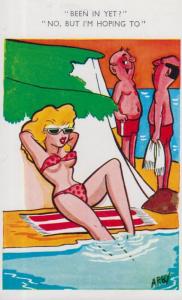 Been In Sea Or Inside Lady 1970s Comic Humour Postcard