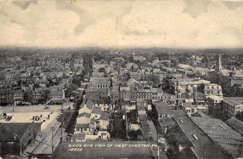 West Chester Pennsylvania Birds Eye View Vintage Postcard JE228346