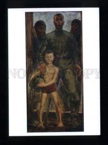 166025 After WAR Returning NUDE Boy by KIKNADZE old postcard