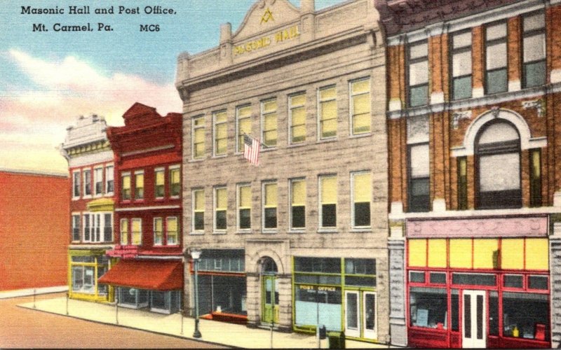 Pennsylvania Mt Carmel Masonic Hall and Post Office