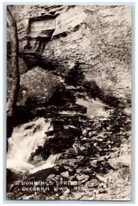 c1920's Dunnings Springs Waterfalls Decorah Iowa IA Vintage RPPC Photo Postcard 