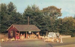 Brookline New Hampshire Corey's Trading Post 1953 roadside Dexter postcard 9600
