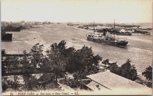 Egypt Port Said Entrance to Suez Canal Vintage Postcard C154