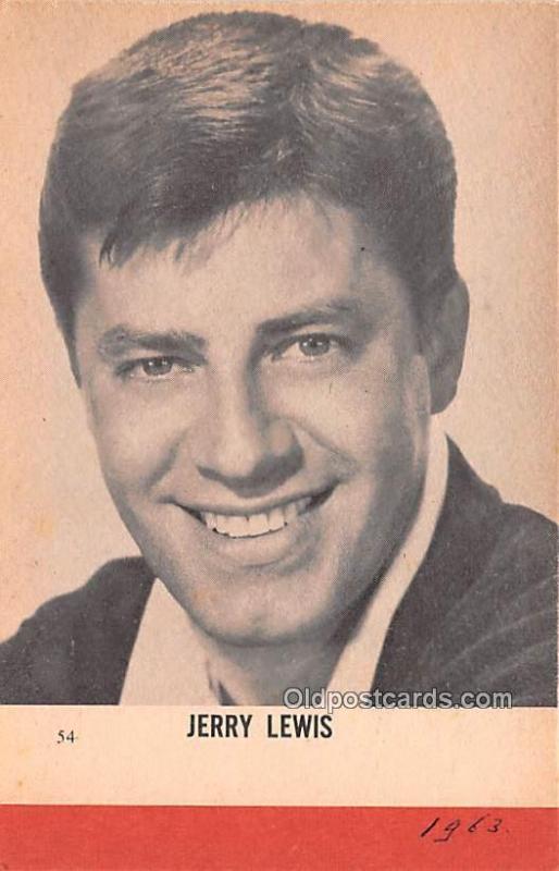 Jerry Lewis Movie Star Actor Actress Film Star Unused postcard glued on red p...