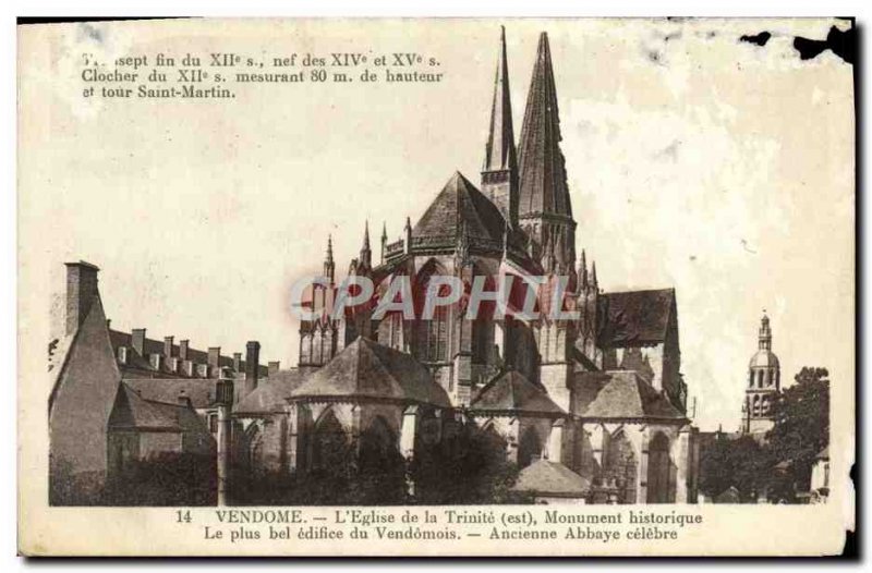 Old Postcard Vendome L & # 39Eglise De la Trinite