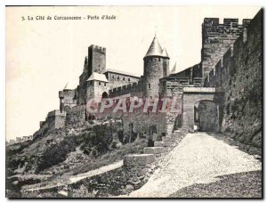 Old Postcard The quotes from Carcassonne Aude Gate