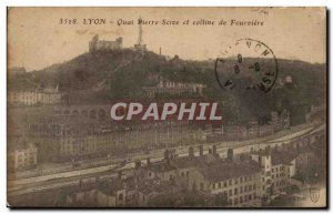 Old Postcard Lyon Quai Saint Pierre and Scize hill Fourviere