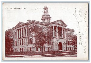 Green Bay Wisconsin WI Postcard City Hall Building Exterior Scene 1905 Antique