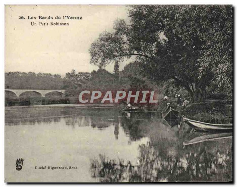 Old Postcard The Banks of A & # 39Yonne Petit Robinson