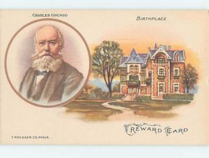 Old Postcard MUSIC COMPOSER CHARLES GOUNOD BIRTHPLACE Paris France F5622