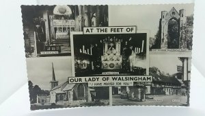 Vintage Rp Postcard Our Lady of Walsingham Multiview Church & Town 1960s Norfolk