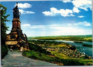 Postcard German Rudesheim am Rhein Niederwald Monument