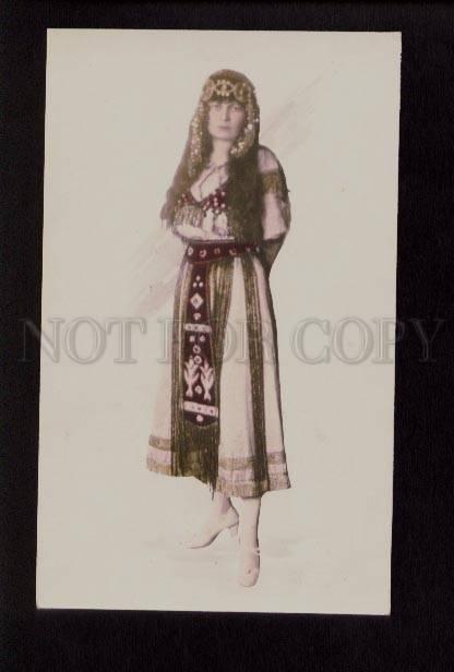 074421 Lady as BELLY DANCER vintage PHOTO Tinted PC